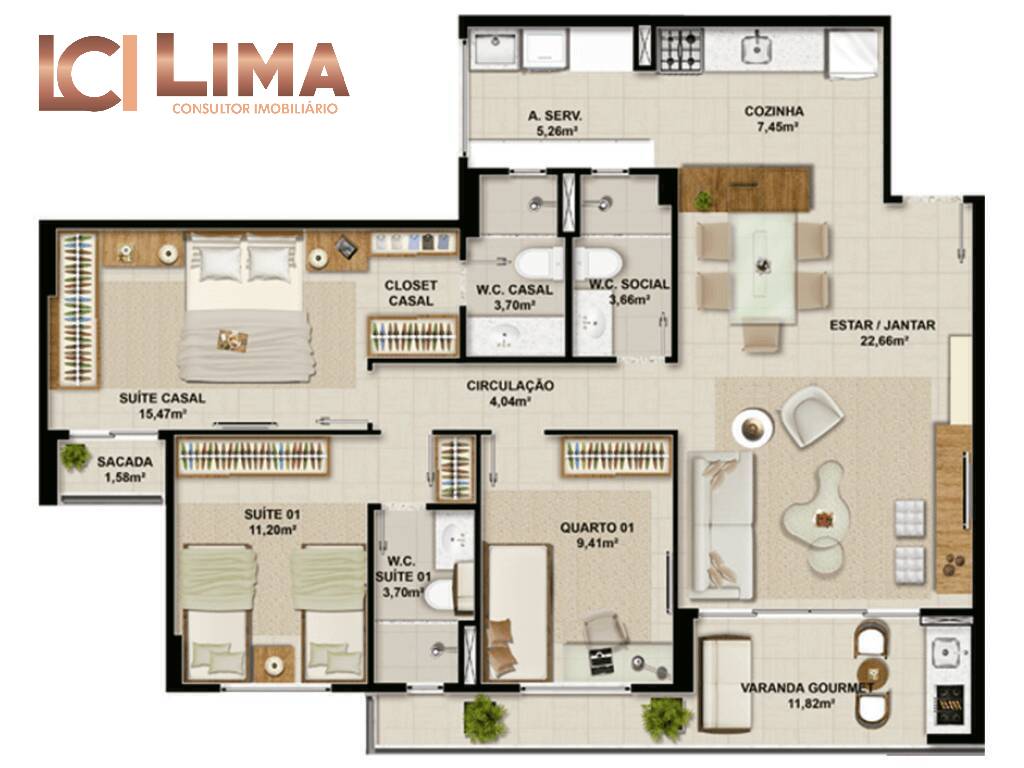 Apartamento à venda com 3 quartos, 89m² - Foto 4